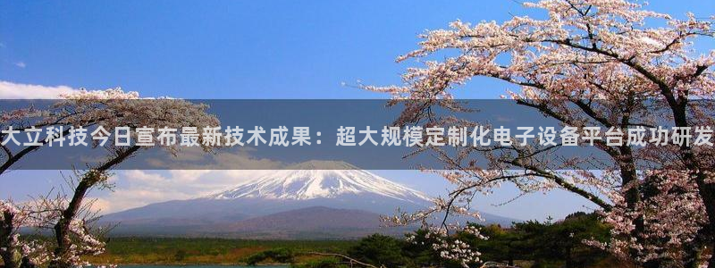 大立科技今日宣布最新技术成果：超大规模定制化电子设备平台成功研发